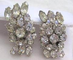 Clear Navettes Earrings Clip