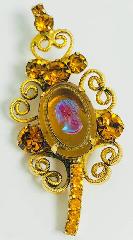Topaz Oval Molded/Cut Brooch