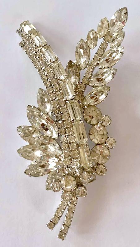 Front view of Clear Baguettes Brooch