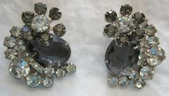 Gray (black Diamond) Oval Earrings Clip