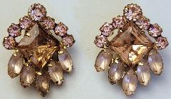 Pink Square Frosted Earrings Clip