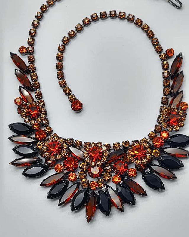 Front view of Topaz Navettes Necklace