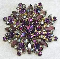 Purple (cardinal) Navettes Brooch