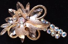 Clear Navettes Brooch