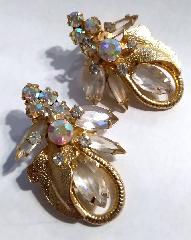 Clear Navettes Earrings Clip
