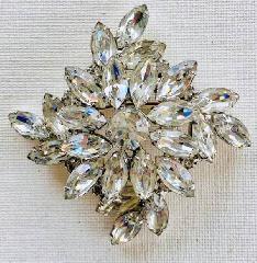 Clear Navettes Brooch