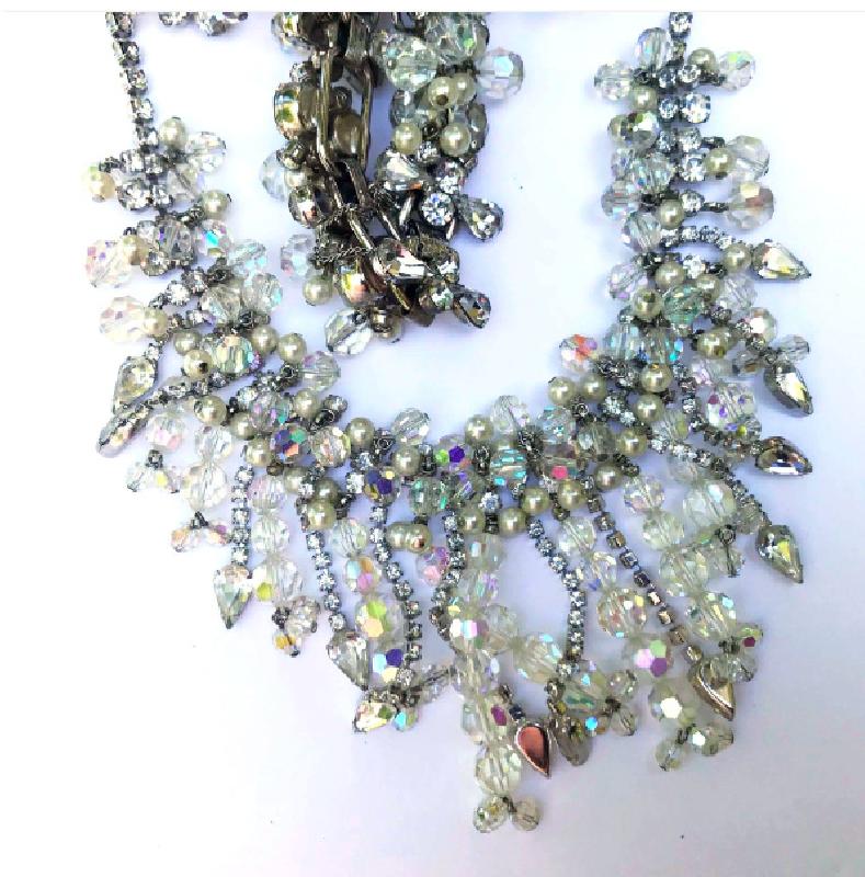 Front view of Clear Pear Pearl Necklace
