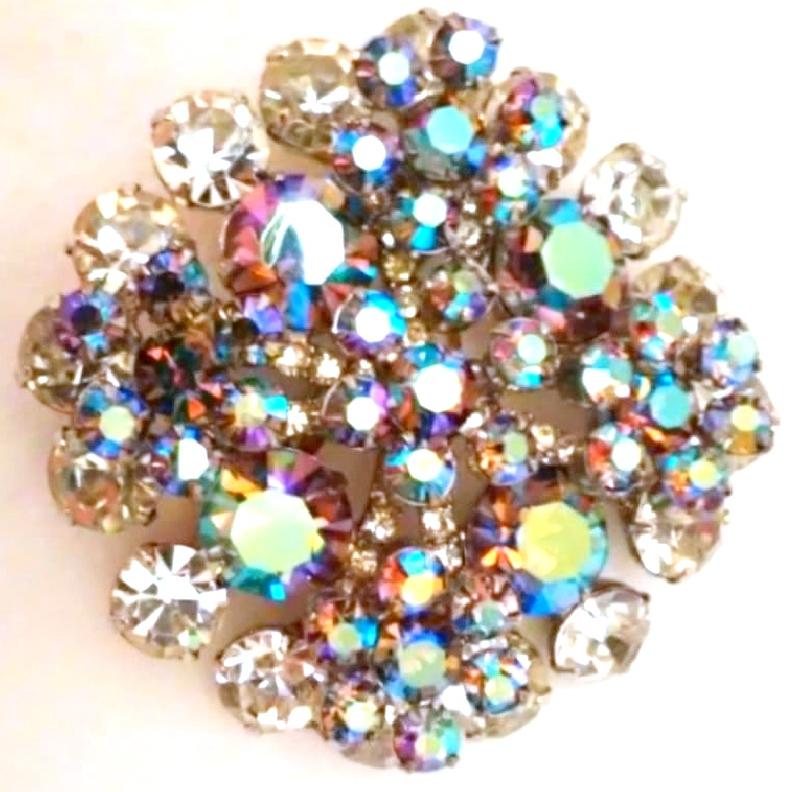 Front view of AB Chatons Only Brooch