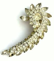 Gray (black Diamond) Navettes Brooch