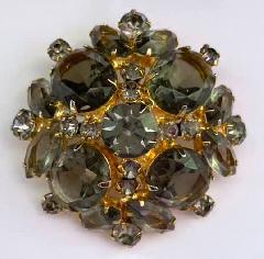 Gray (black Diamond) Oval Brooch