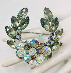 Gray (black Diamond) Navettes Brooch