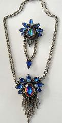 Blue Oval Multi-Color/Shaded Necklace