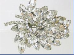 Clear Navettes Brooch