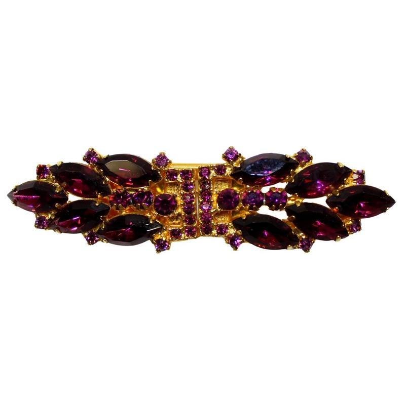 Front view of Purple (cardinal) Navettes Dress Clip
