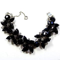 Black (jet) Navettes Bracelet 5 Link