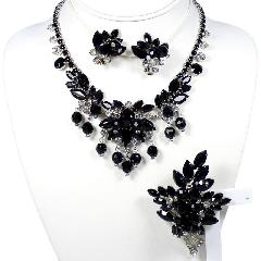 Black (jet) Navettes Earrings Clip