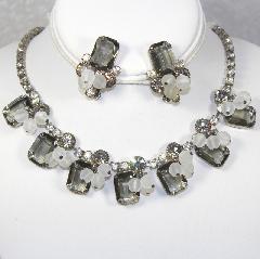 Gray (black Diamond) Emerald Cut Necklace