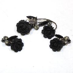 Black (jet) Navettes Plastic Brooch