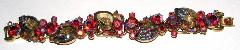 Red Pear Molded/Cut Bracelet 5 Link