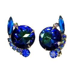 Blue Dentelle Multi-Color/Shaded Earrings Clip