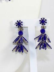 Blue Navettes Earrings Clip