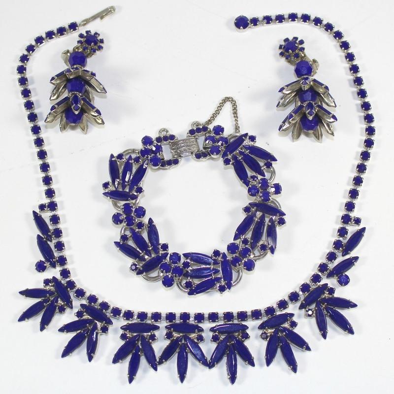 Front view of Blue Navettes Necklace