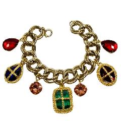 Multiple Colors Pear Bracelet Charm