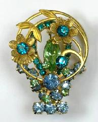 Blue Navettes Brooch