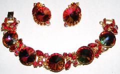 Red Navettes Rivoli/Margarita Bracelet 5 Link