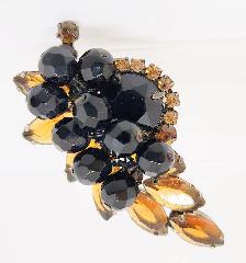 Black (jet) Navettes Brooch