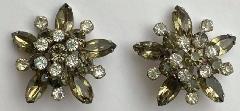 Gray (black Diamond) Navettes Earrings Clip