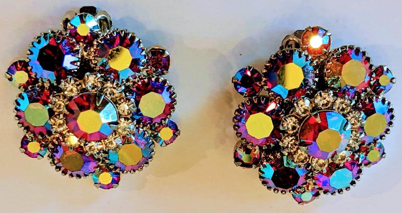 Front view of AB Chatons Only Earrings Clip