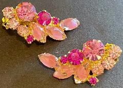 Pink Navettes Givre Earrings Clip