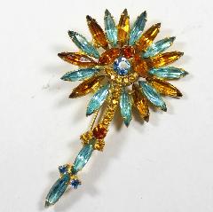 Blue Navettes Brooch