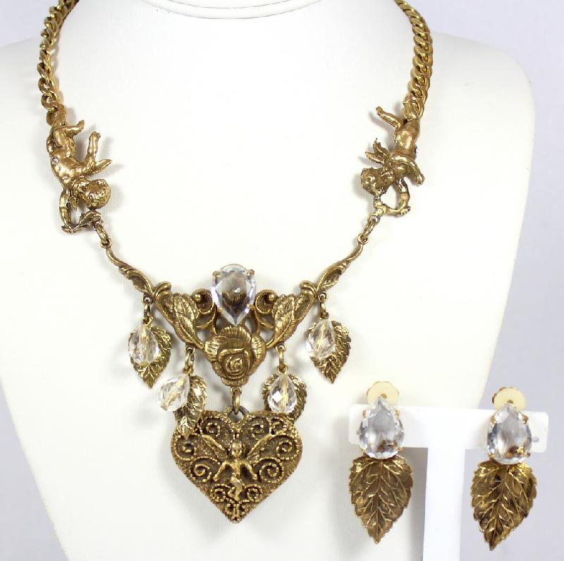 Front view of Clear Pear Necklace
