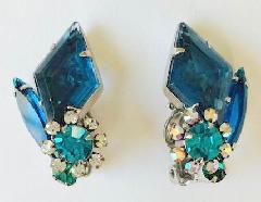 Blue Diamond Earrings Clip