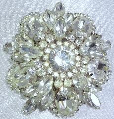 Clear Oval Brooch