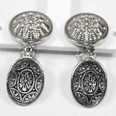 Black (jet) Cabochons Molded/Cut Earrings Clip