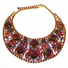 Red Navettes Rivoli/Margarita Necklace