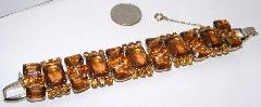Topaz Emerald Cut Bracelet 5 Link