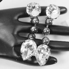 Clear Pear Earrings Clip