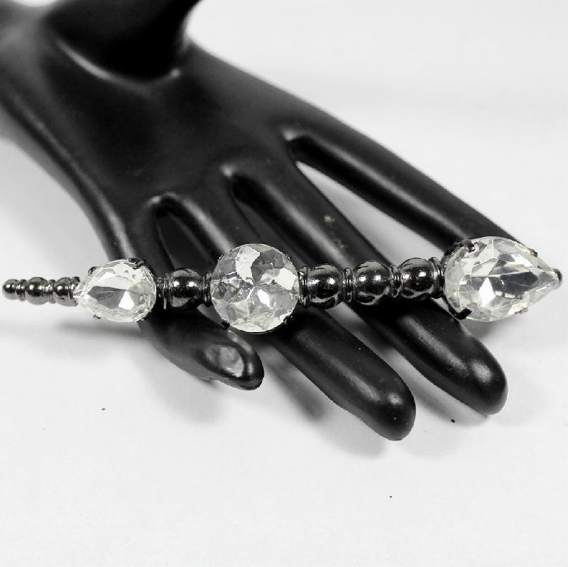 Front view of Clear Pear Brooch