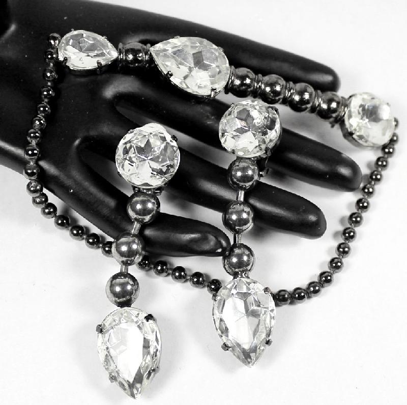 Front view of Clear Pear Brooch