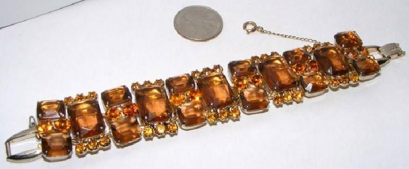 Front view of Topaz Emerald Cut Bracelet 5 Link