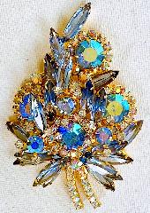 Blue Navettes Brooch