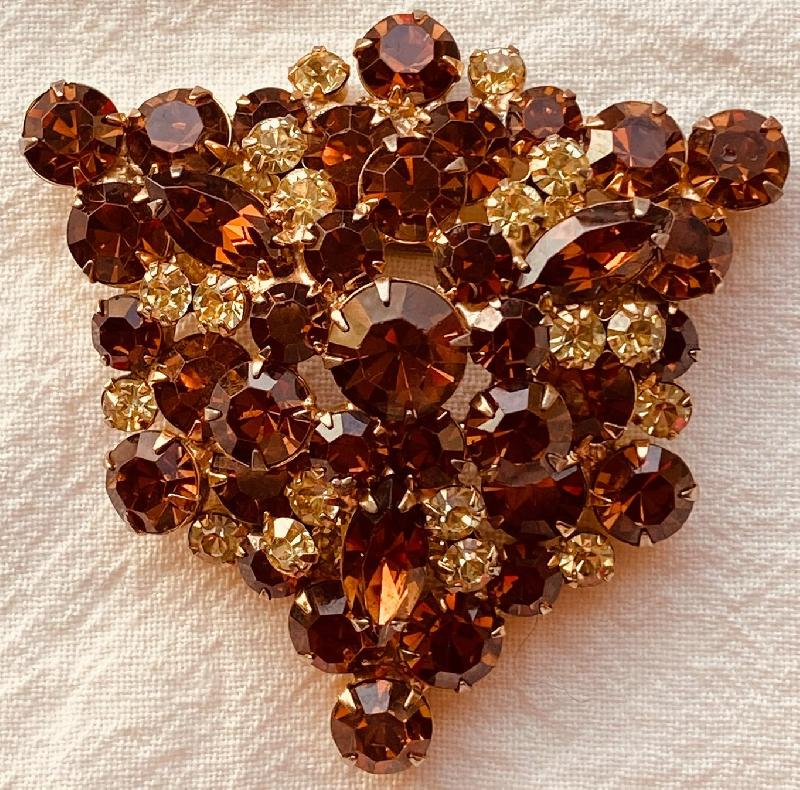 Front view of Topaz Navettes Brooch