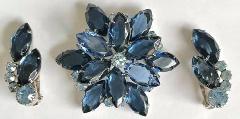Blue Navettes Earrings Clip