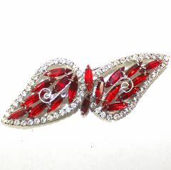 Red Navettes Brooch