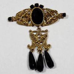 Black (jet) Oval Brooch