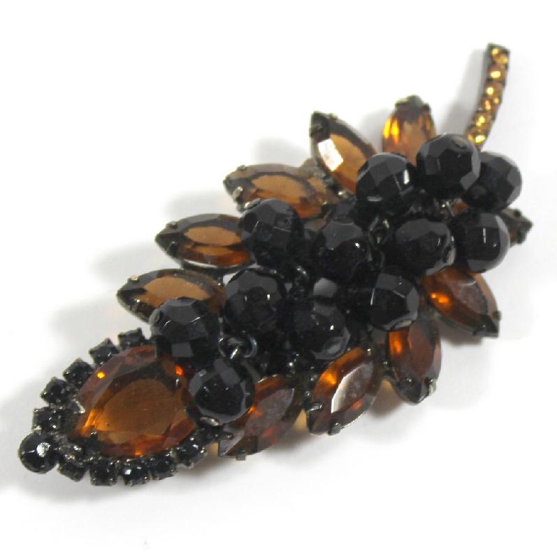 Front view of Topaz Pear Brooch